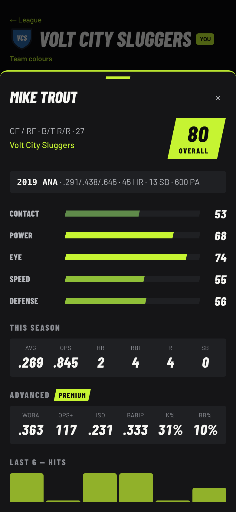 Real seasons in the app